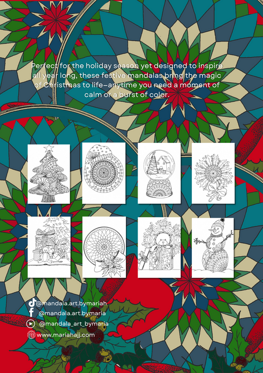 24 Days of Colorful Bliss | A Christmas Mandala Coloring Book