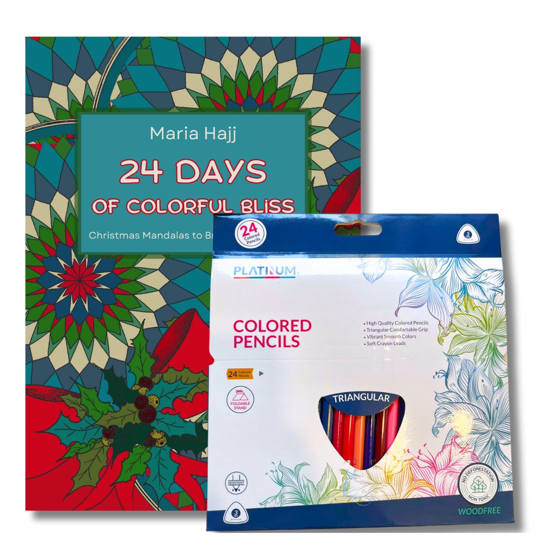24 Days of Colorful Bliss | A Christmas Mandala Coloring Book