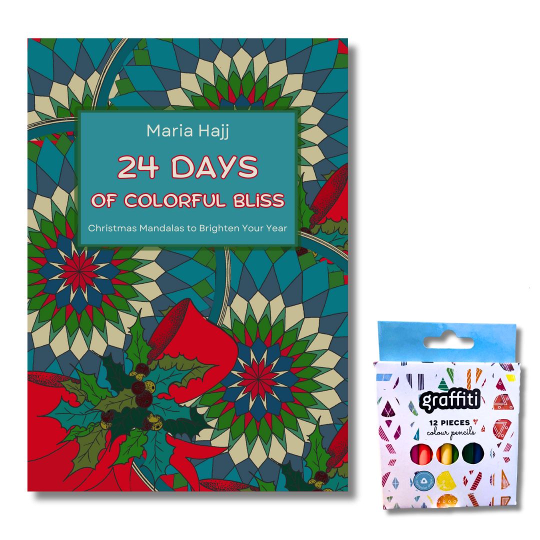 24 Days of Colorful Bliss | A Christmas Mandala Coloring Book