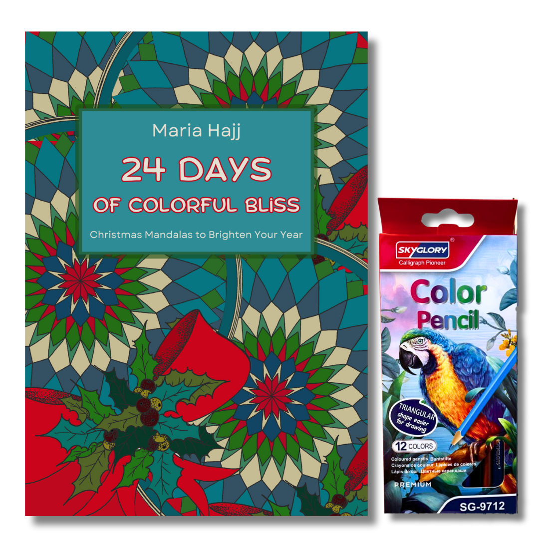 24 Days of Colorful Bliss | A Christmas Mandala Coloring Book