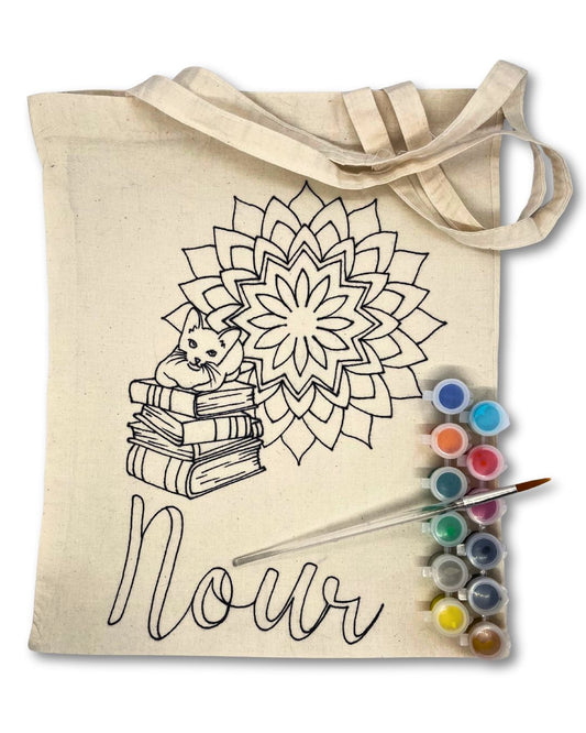Paint Your Own Tote Bag | Books Mandala
