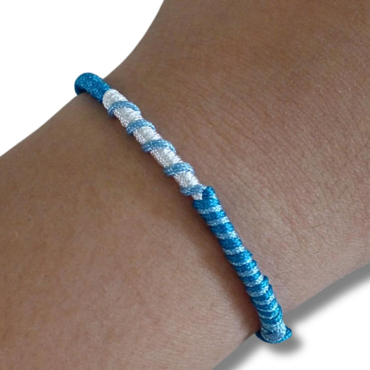 Positivity Spiral Bracelet – Blue & White
