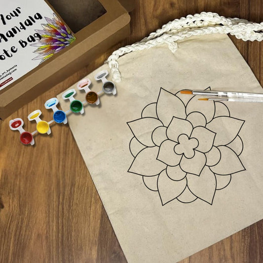 Paint Your Own Tote Bag | Flower Mandala
